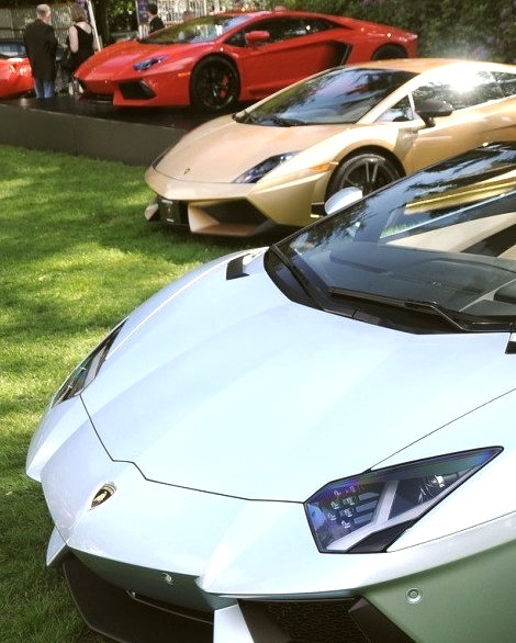 Lamborghinis Lined Up