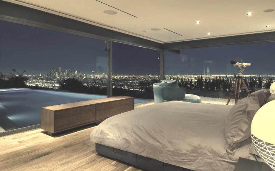 Luxury Glass Bedroom with Pool